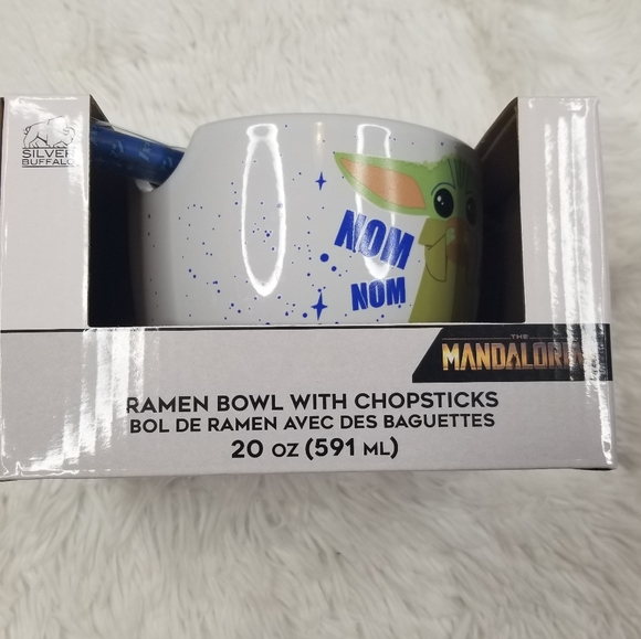 Star Wars Mandalorian Baby Yoda Grogu Nom Nom Ramen Bowl Chopsticks NWT Star War - Picture 3 of 6